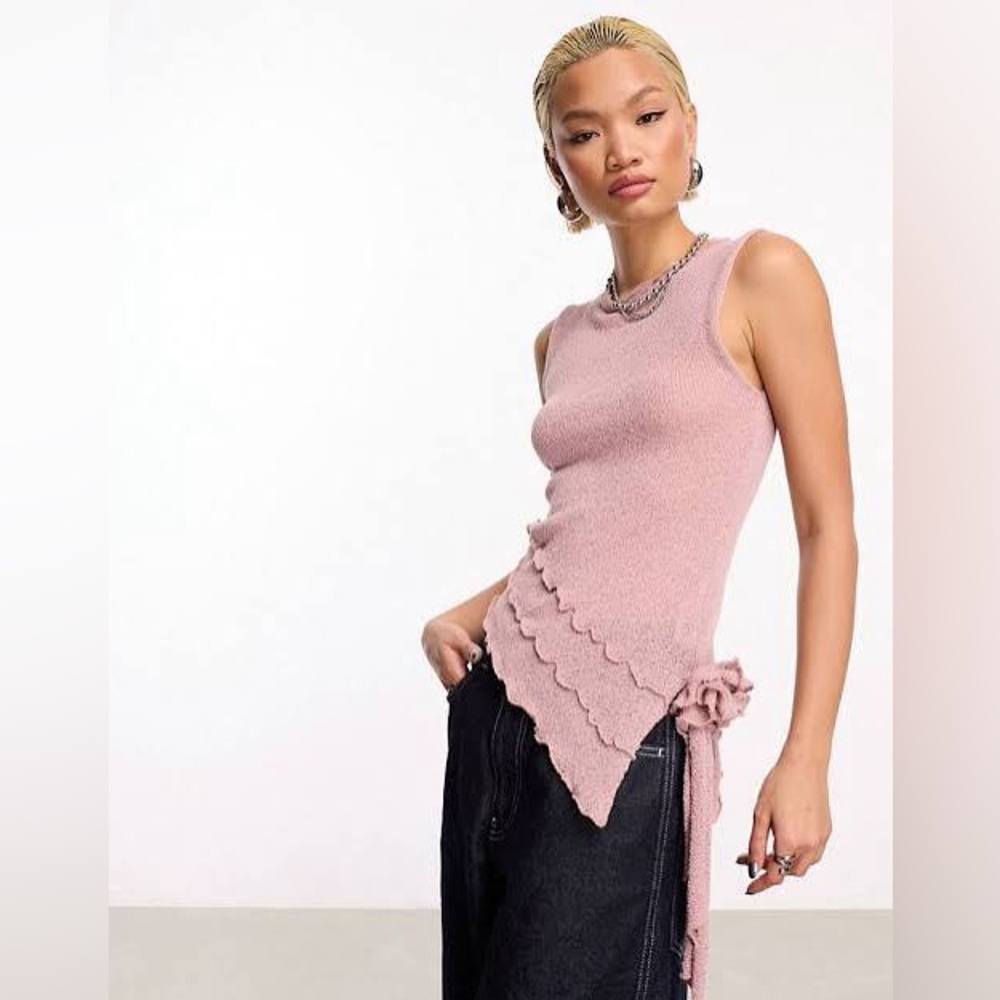 Collusion Knit Asymmetric Tank Top